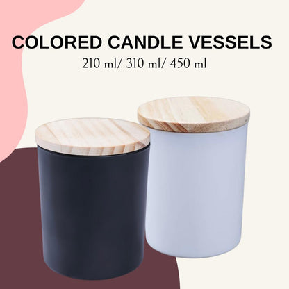 Colored Glass Candle Jars and Cover